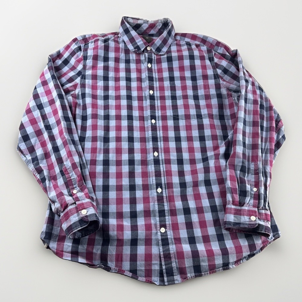 Gap Lived in Wash Shirt Mens XL Plaid Long Sleeve Button Up Casual Cotton Preppy